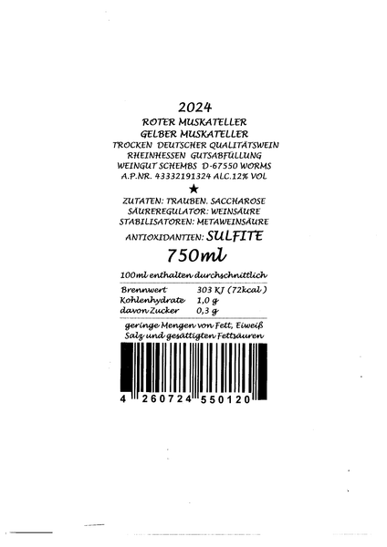 Chateau Schembs Moscado Roter & Gelber Muskateller