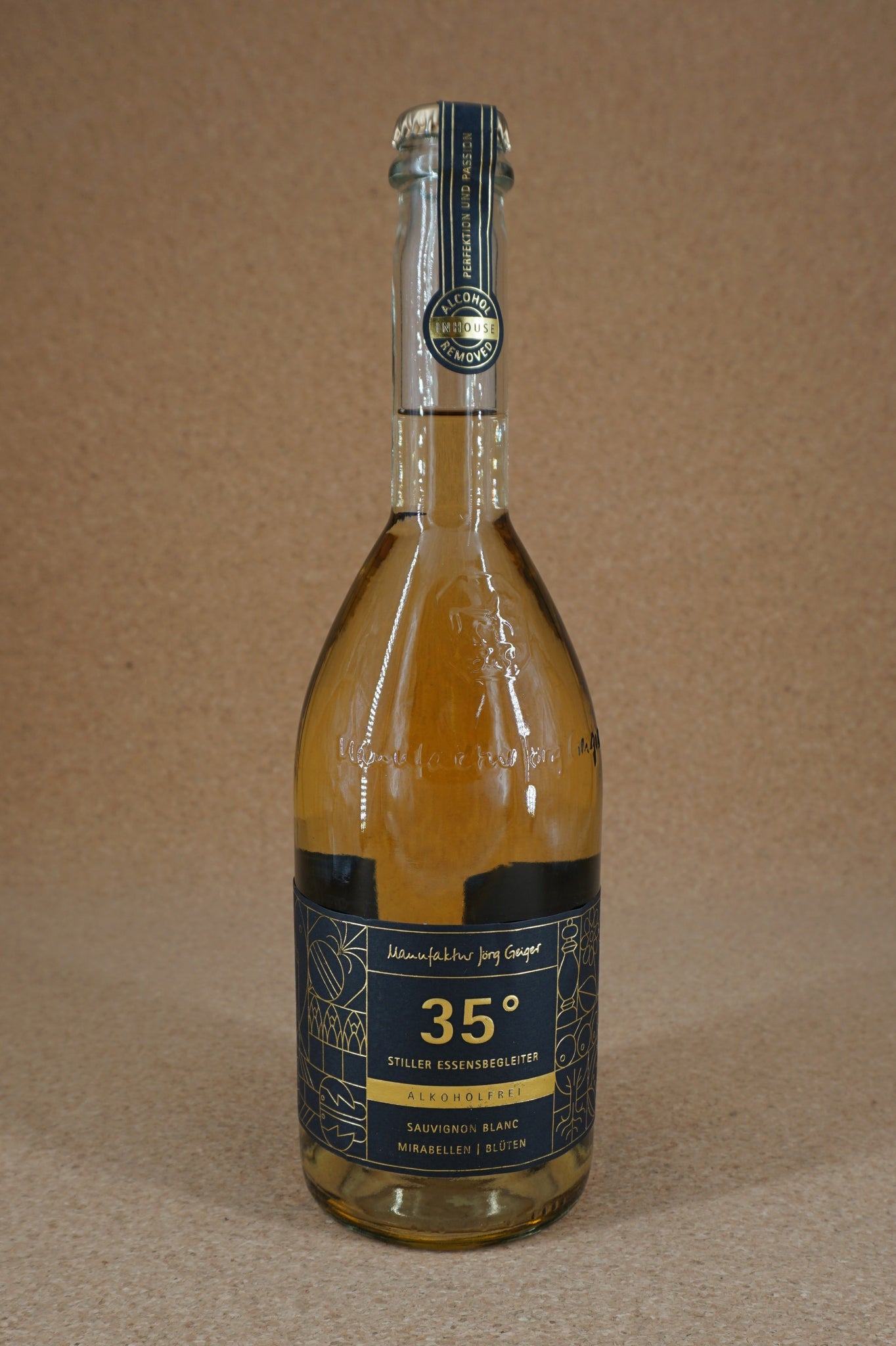 Jörg Geiger 35° stiller Essensbegleiter Alkoholfrei, Sauvignon Blanc, Mirabellen, Blüten