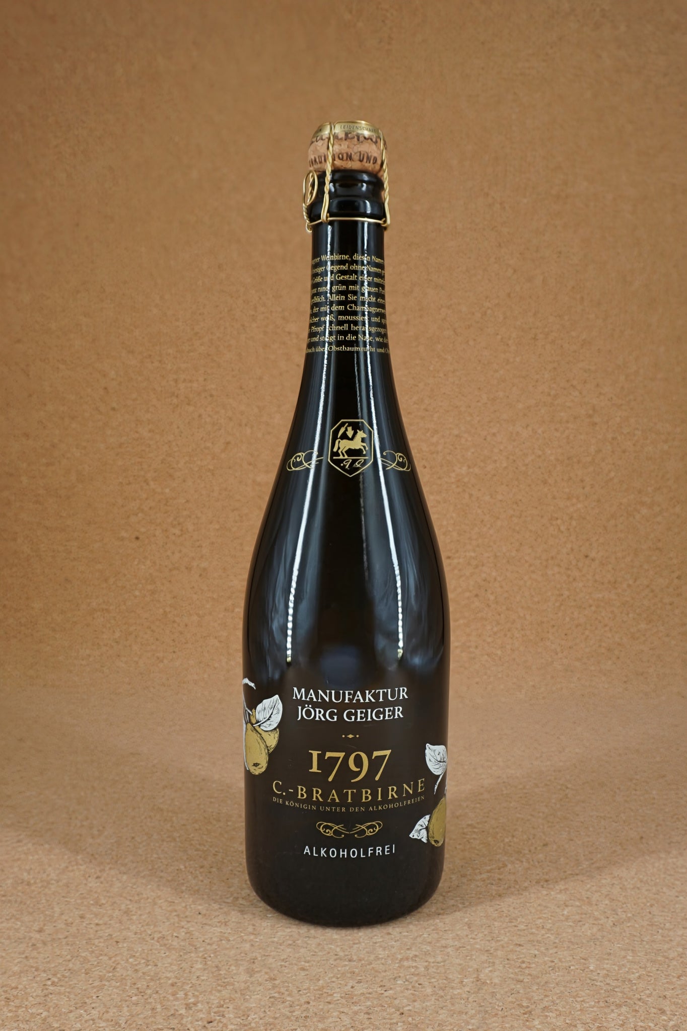 Jörg Geiger Birnenschaumwein Alkoholfrei aus der Obstsorte Champagner Bratbirne