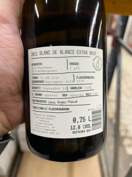 LENA Singer Fischer BLANCS Blanc de Blancs Sekt Extra Brut 2021