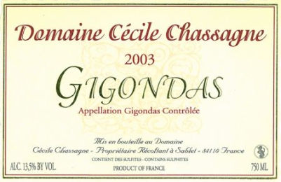 Domaine Cécile Chassagne Gigondas 2021