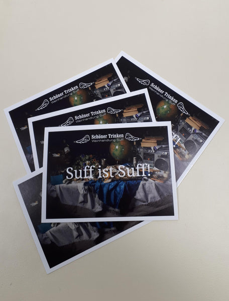 Schöner Trinken Postkarte "Suff ist Suff!" 5 Stück